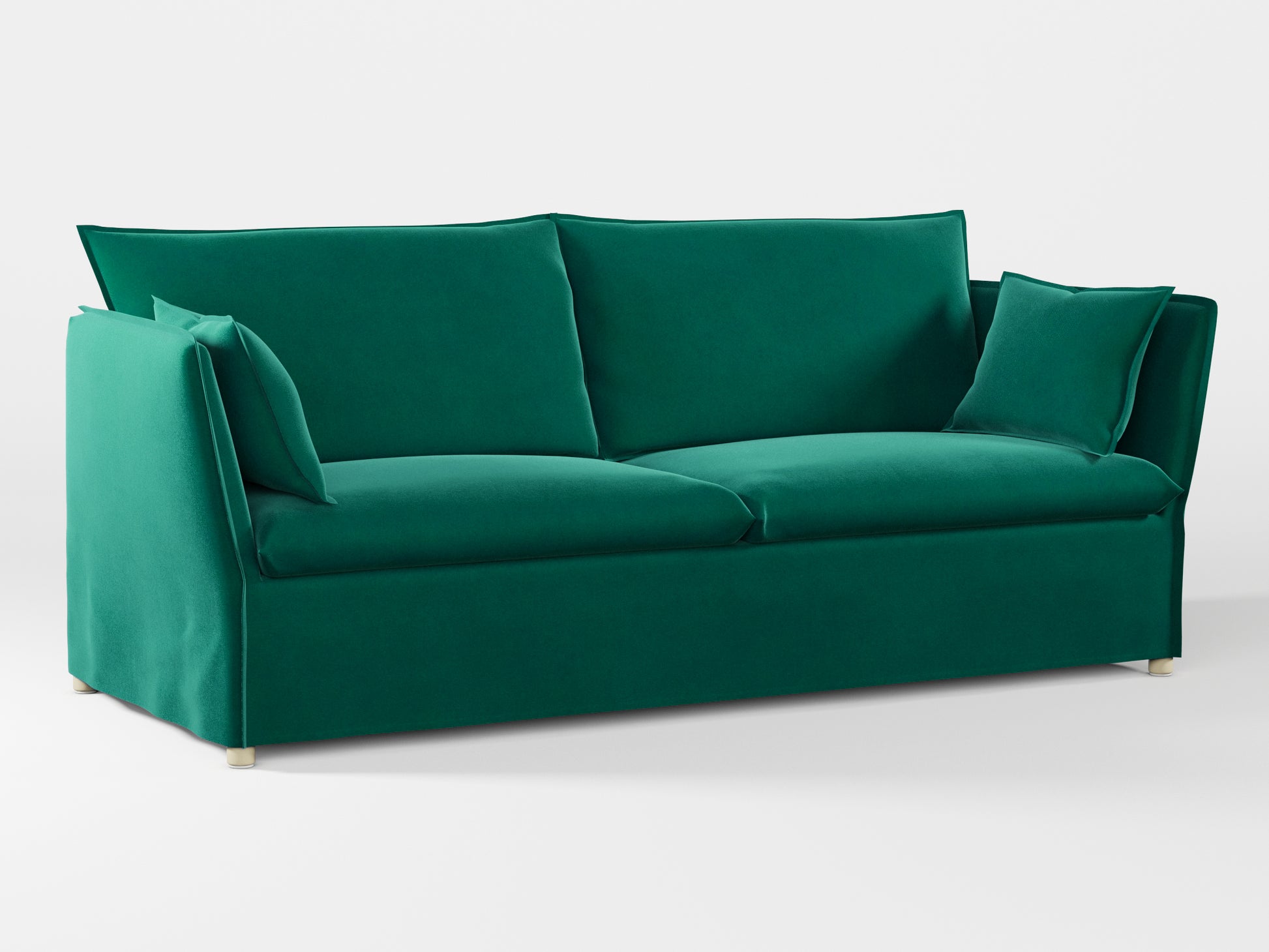 Ikea BACKSÄLEN 3-seat sofa cover made by Covereo in upholstery named VELVET Dark Teal