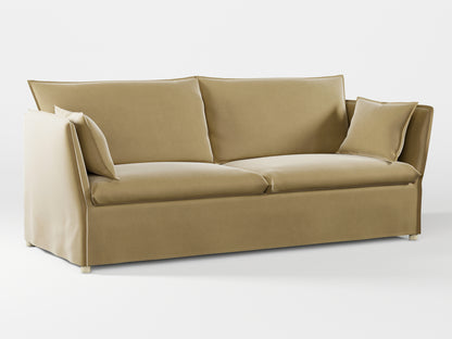 Ikea BACKSÄLEN 3-seat sofa cover made by Covereo in upholstery named VELVET Golden Hour