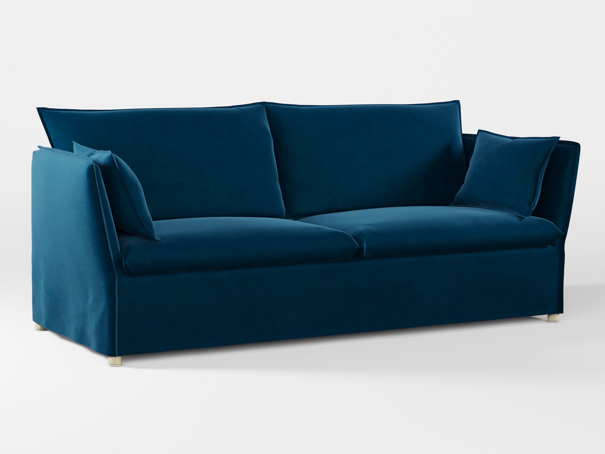 Ikea BACKSÄLEN 3-seat sofa cover made by Covereo in upholstery named VELVET In the Navy