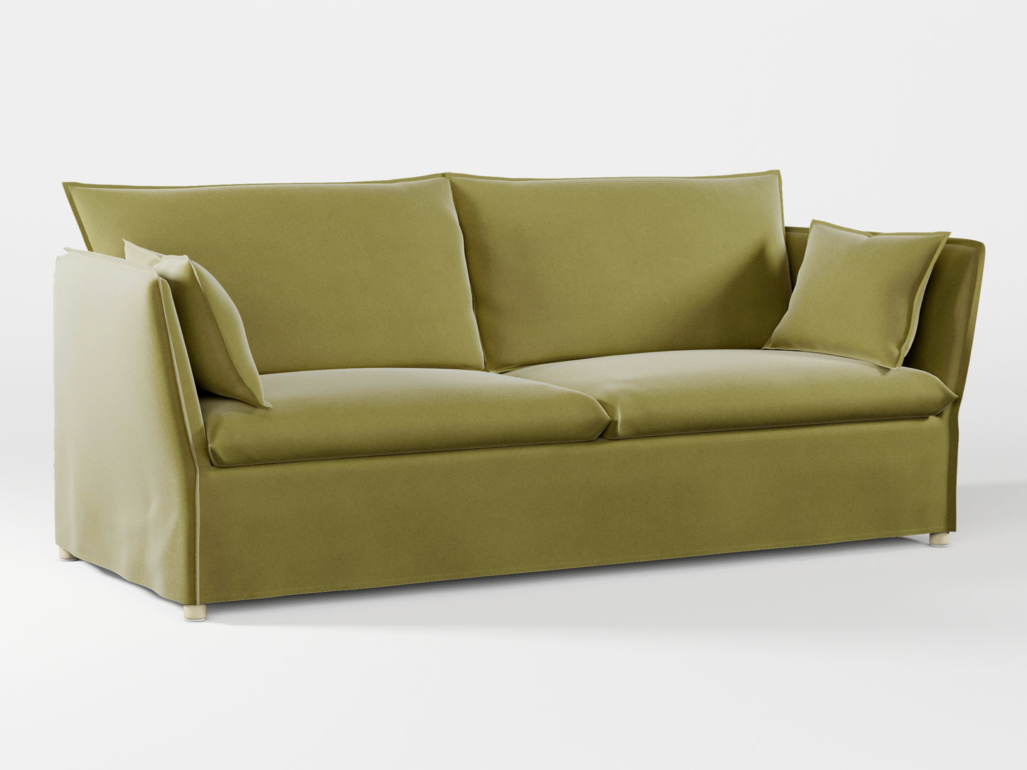 Ikea BACKSÄLEN 3-seat sofa cover made by Covereo in upholstery named VELVET Olive Dream