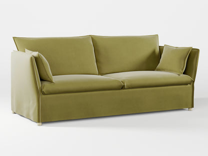 Ikea BACKSÄLEN 3-seat sofa cover made by Covereo in upholstery named VELVET Olive Dream