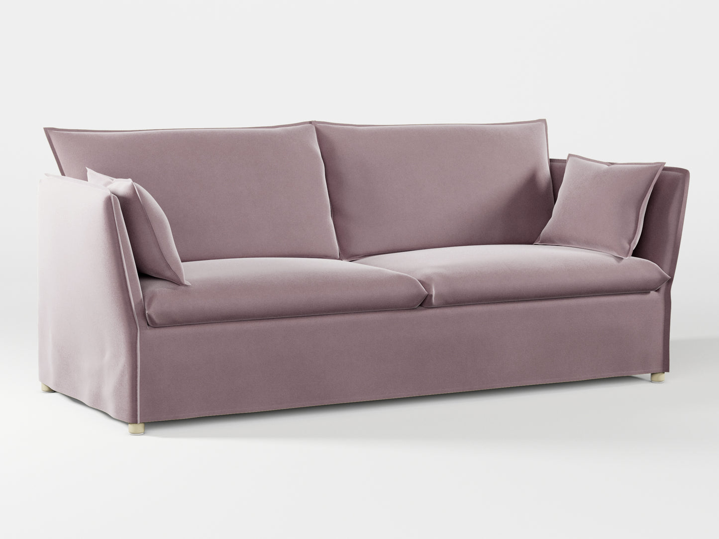 Ikea BACKSÄLEN 3-seat sofa cover made by Covereo in upholstery named VELVET Peaceful Lily