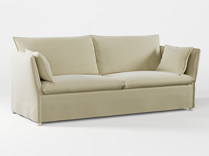 Ikea BACKSÄLEN 3-seat sofa cover made by Covereo in upholstery named VELVET Pearl Cream