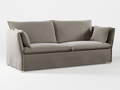 Ikea BACKSÄLEN 3-seat sofa cover made by Covereo in upholstery named VELVET Warm Grey