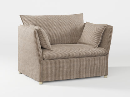 Ikea BACKSÄLEN 1,5-seat armchair cover made by Covereo in upholstery named COSY Ashen Sky