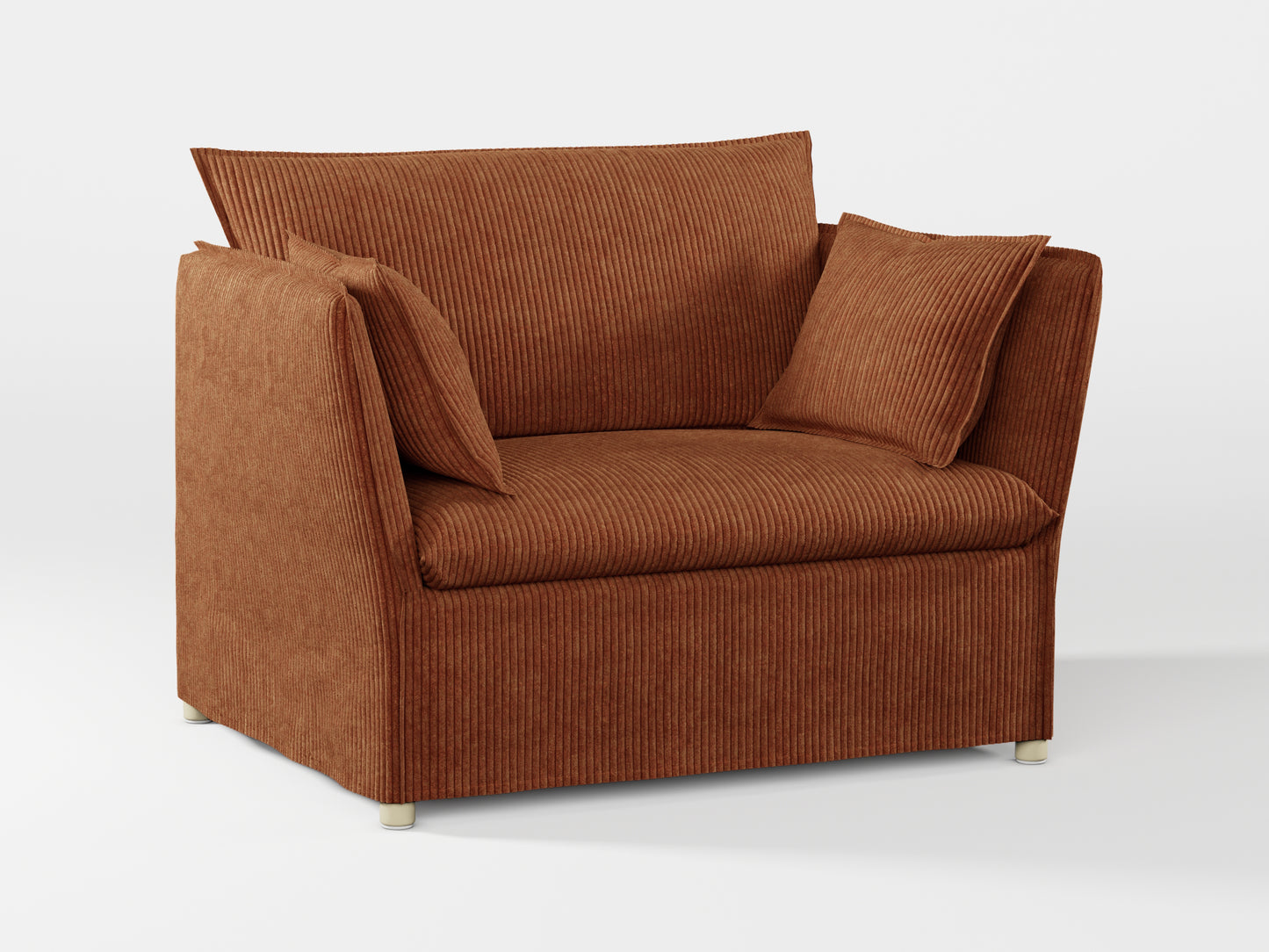 Ikea BACKSÄLEN 1,5-seat armchair cover made by Covereo in upholstery named COSY Chestnut