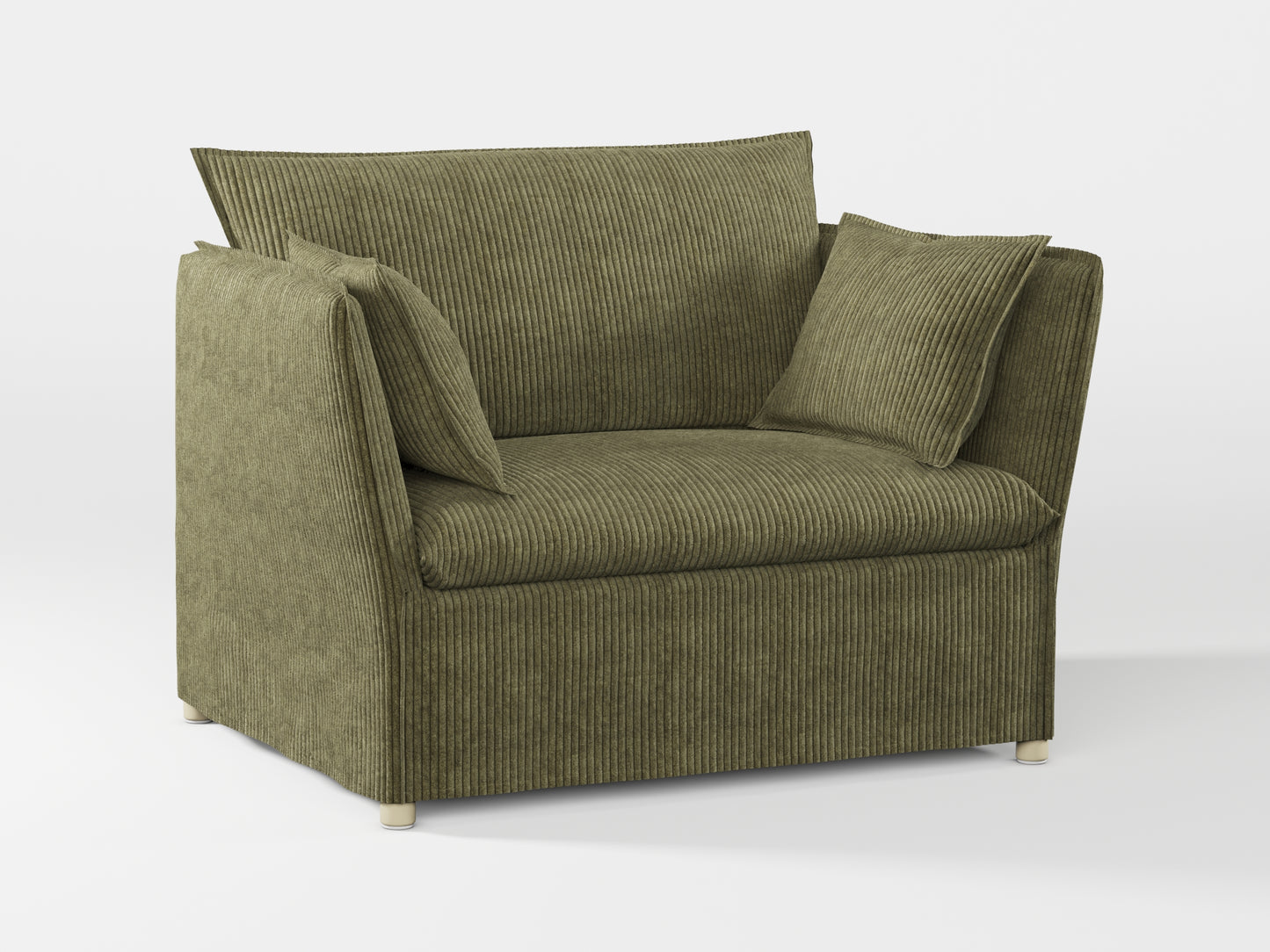 Ikea BACKSÄLEN 1,5-seat armchair cover made by Covereo in upholstery named COSY Deep Forest