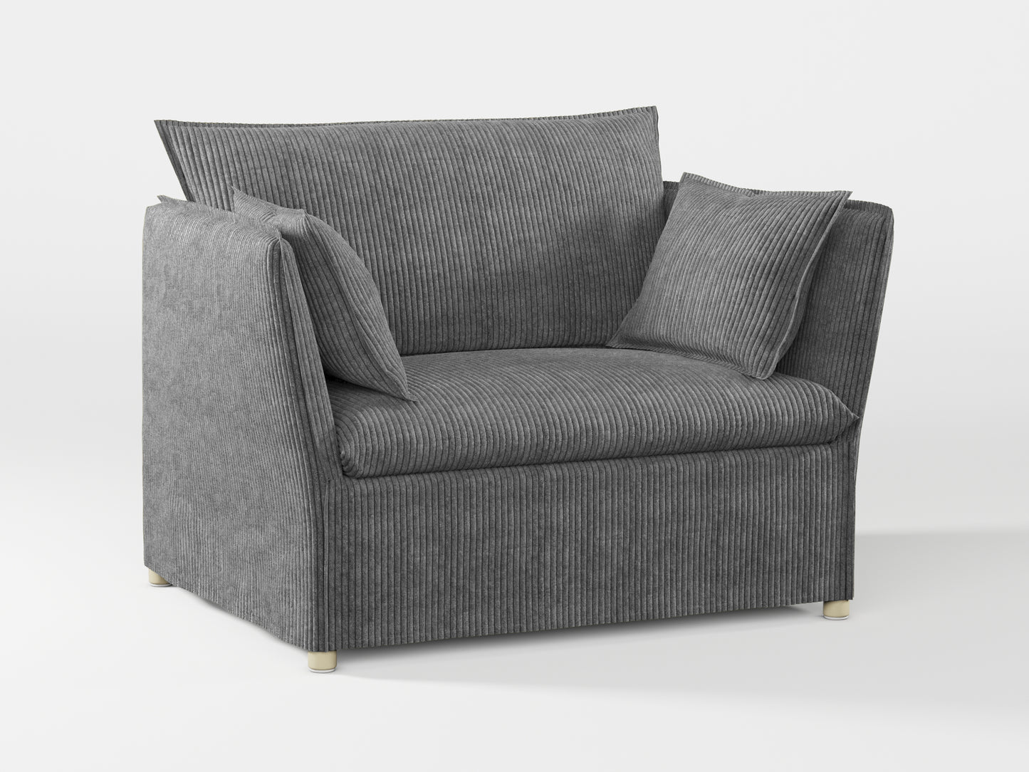 Ikea BACKSÄLEN 1,5-seat armchair cover made by Covereo in upholstery named COSY Grey Shadow