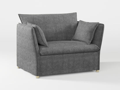 Ikea BACKSÄLEN 1,5-seat armchair cover made by Covereo in upholstery named COSY Grey Shadow