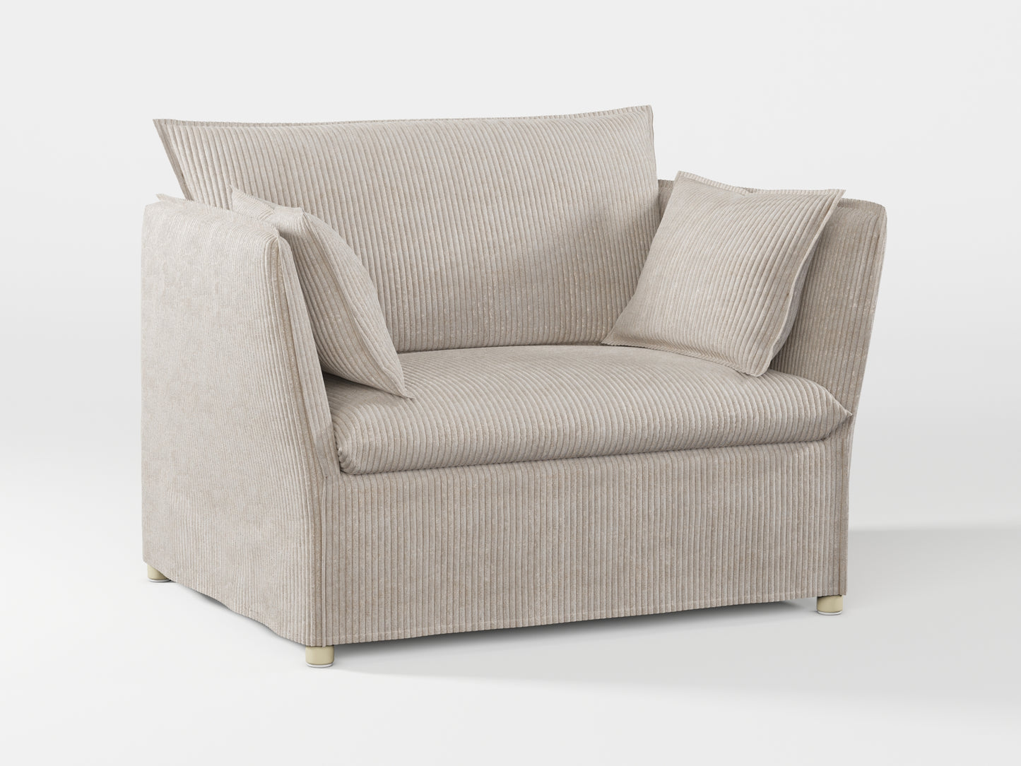 Ikea BACKSÄLEN 1,5-seat armchair cover made by Covereo in upholstery named COSY Sea Shell