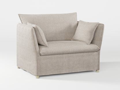 Ikea BACKSÄLEN 1,5-seat armchair cover made by Covereo in upholstery named COSY Sea Shell