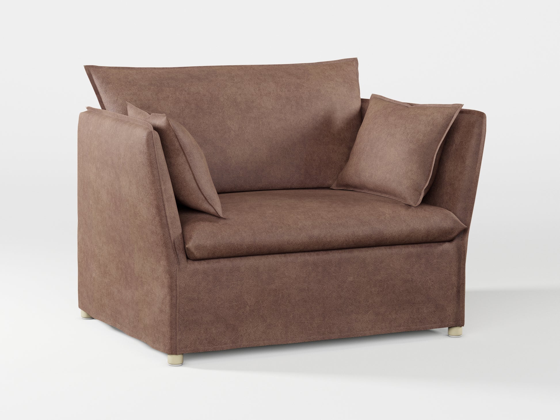 Ikea BACKSÄLEN 1,5-seat armchair cover made by Covereo in upholstery named ECONUBUCK Dark