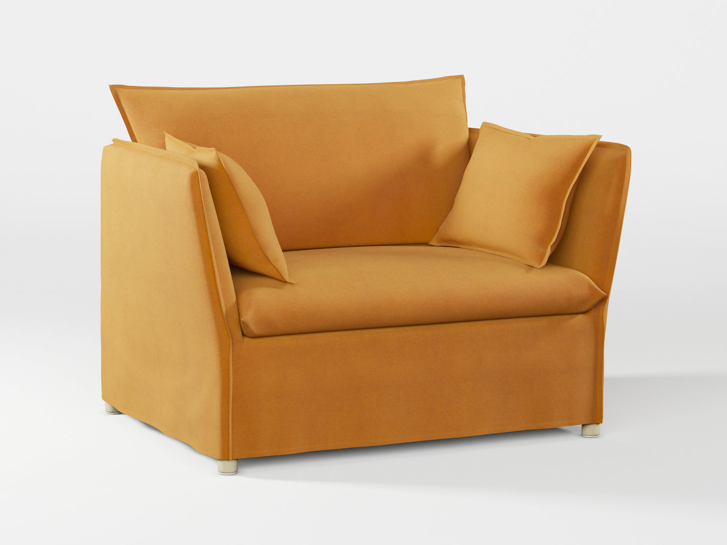 Ikea BACKSÄLEN 1,5-seat armchair cover made by Covereo in upholstery named OMON Classic Mustard