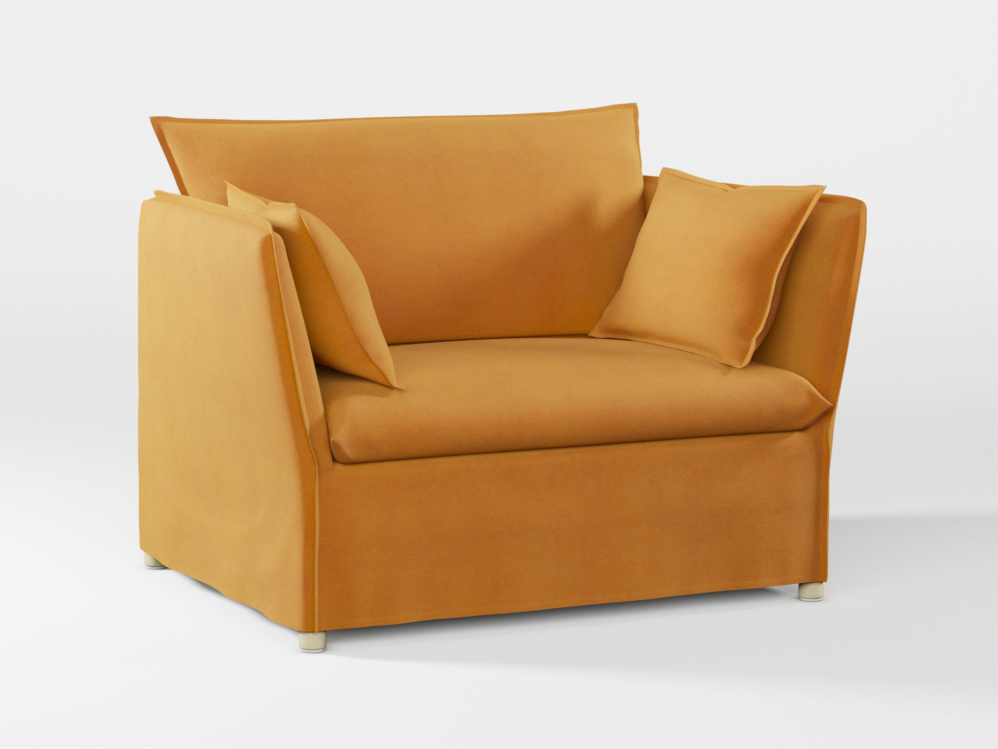 Ikea BACKSÄLEN 1,5-seat armchair cover made by Covereo in upholstery named OMON Classic Mustard