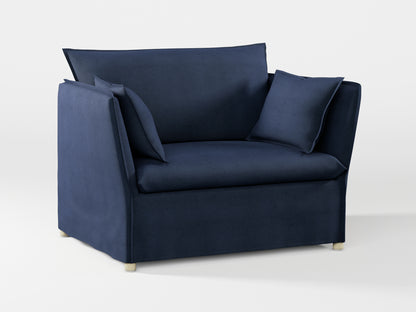 Ikea BACKSÄLEN 1,5-seat armchair cover made by Covereo in upholstery named OMON Elegant Marine