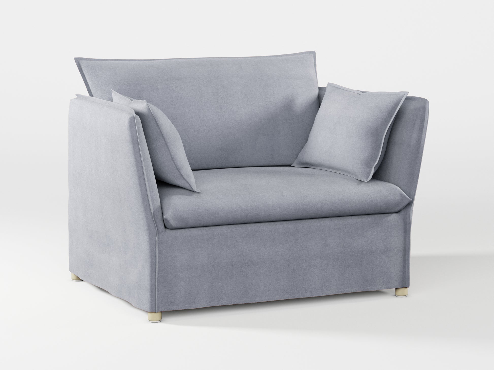 Ikea BACKSÄLEN 1,5-seat armchair cover made by Covereo in upholstery named OMON Industrial Grey