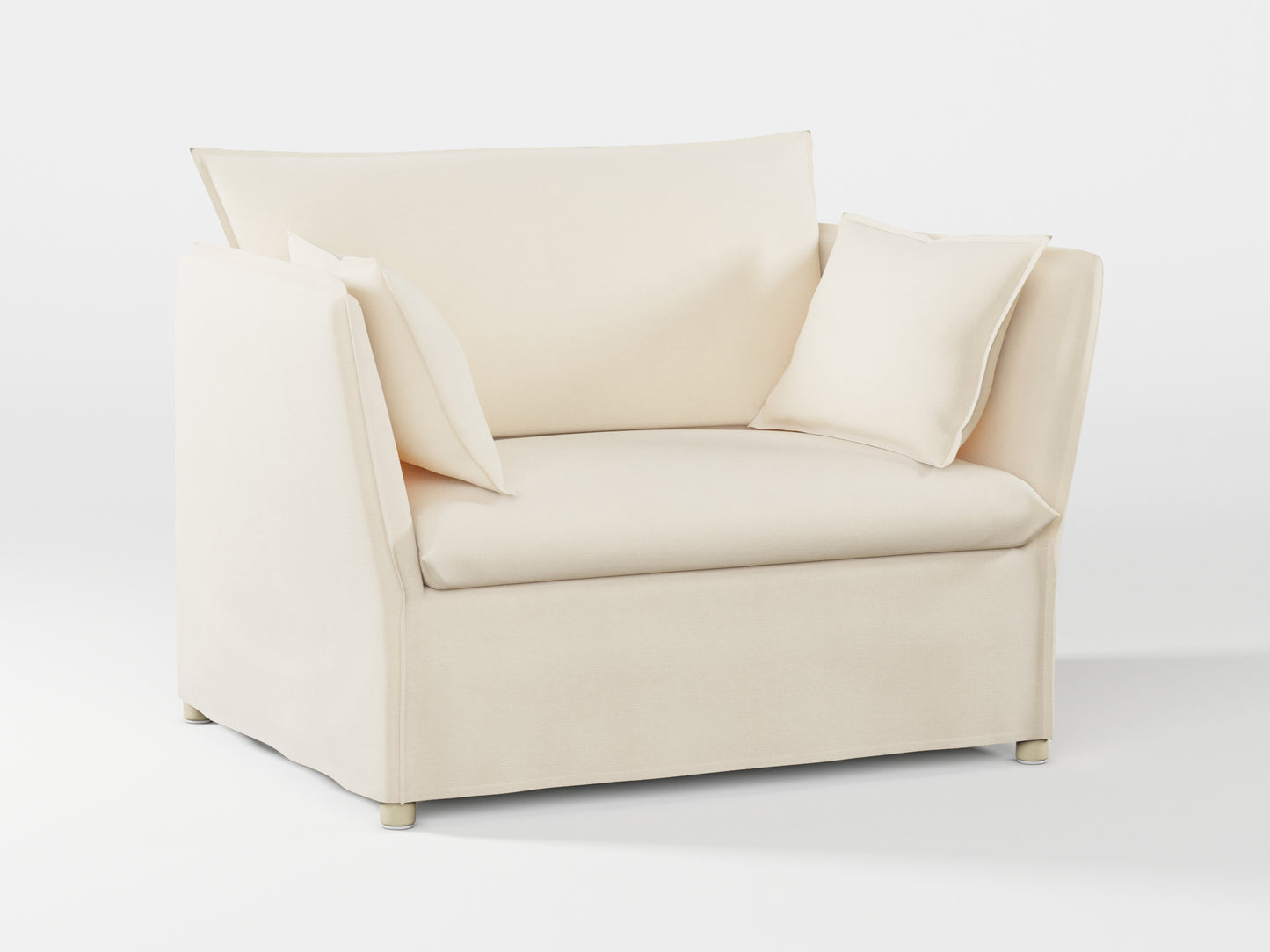 Ikea BACKSÄLEN 1,5-seat armchair cover made by Covereo in upholstery named OMON Natural Beige