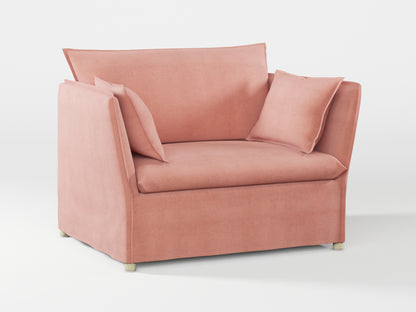 Ikea BACKSÄLEN 1,5-seat armchair cover made by Covereo in upholstery named OMON Powder Rose