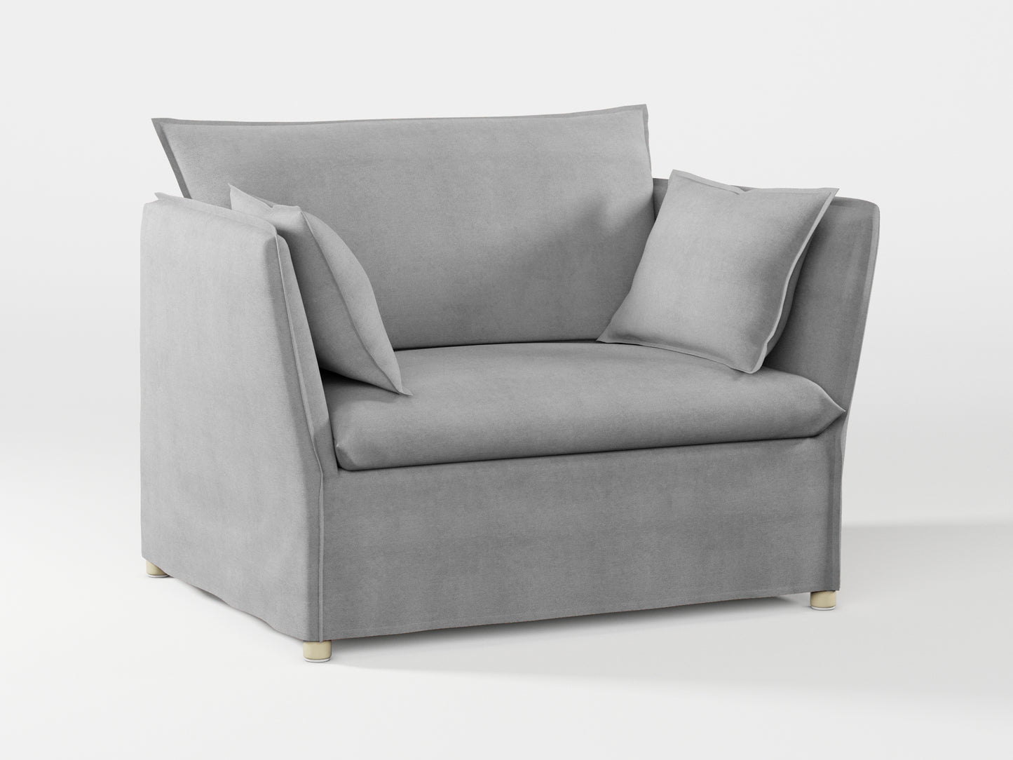 Ikea BACKSÄLEN 1,5-seat armchair cover made by Covereo in upholstery named OMON Rocky Fjords