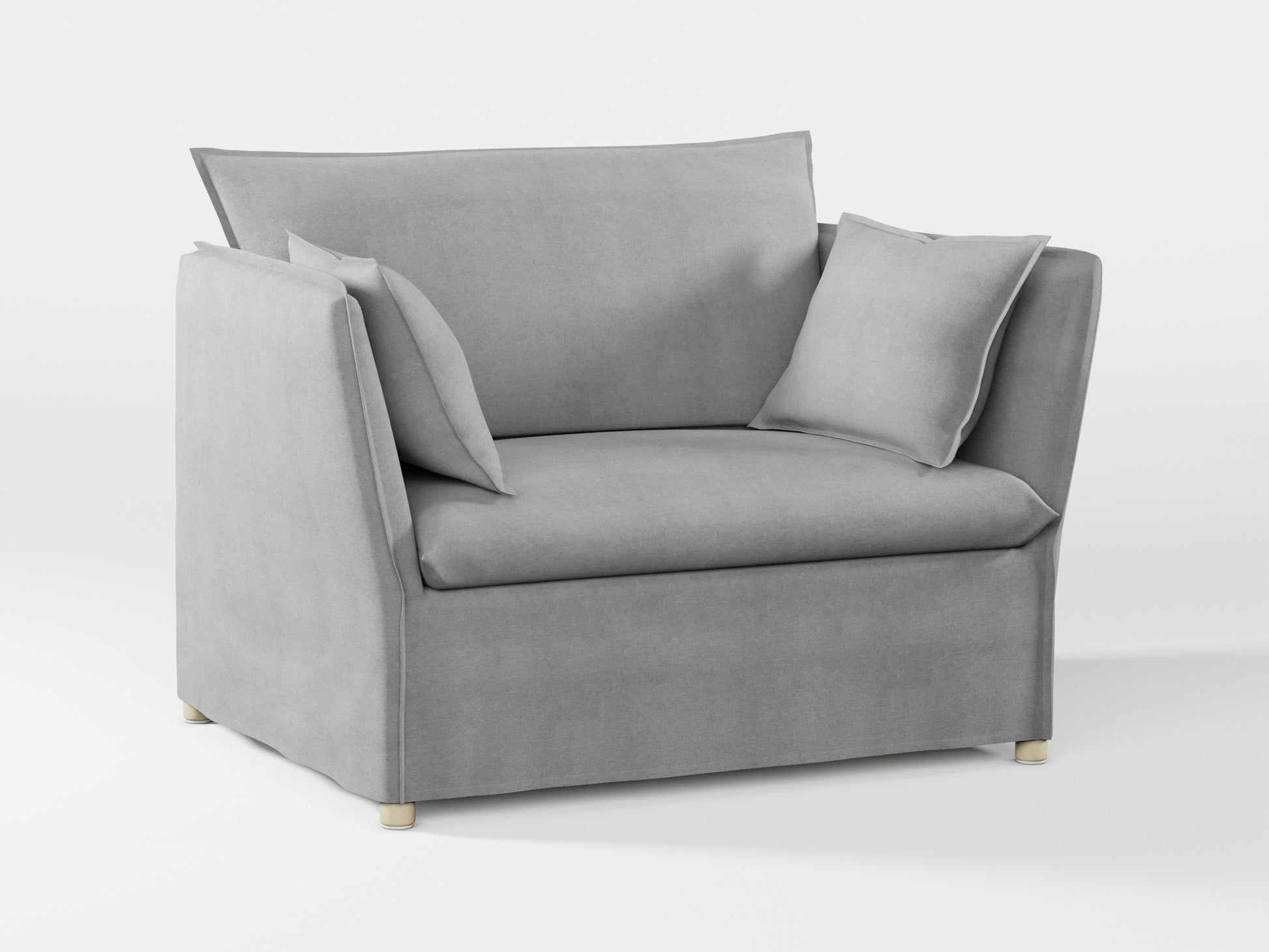 Ikea BACKSÄLEN 1,5-seat armchair cover made by Covereo in upholstery named OMON Rocky Fjords