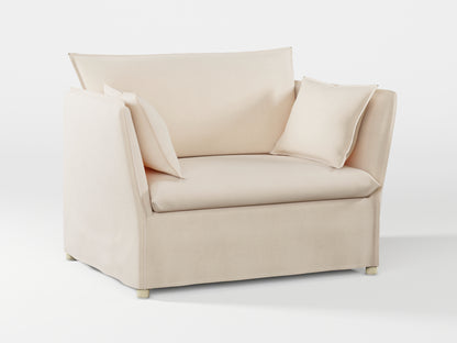 Ikea BACKSÄLEN 1,5-seat armchair cover made by Covereo in upholstery named OMON Vintage Beige