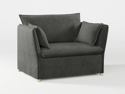 Ikea BACKSÄLEN 1,5-seat armchair cover made by Covereo in upholstery named MONTANA Dark Grey