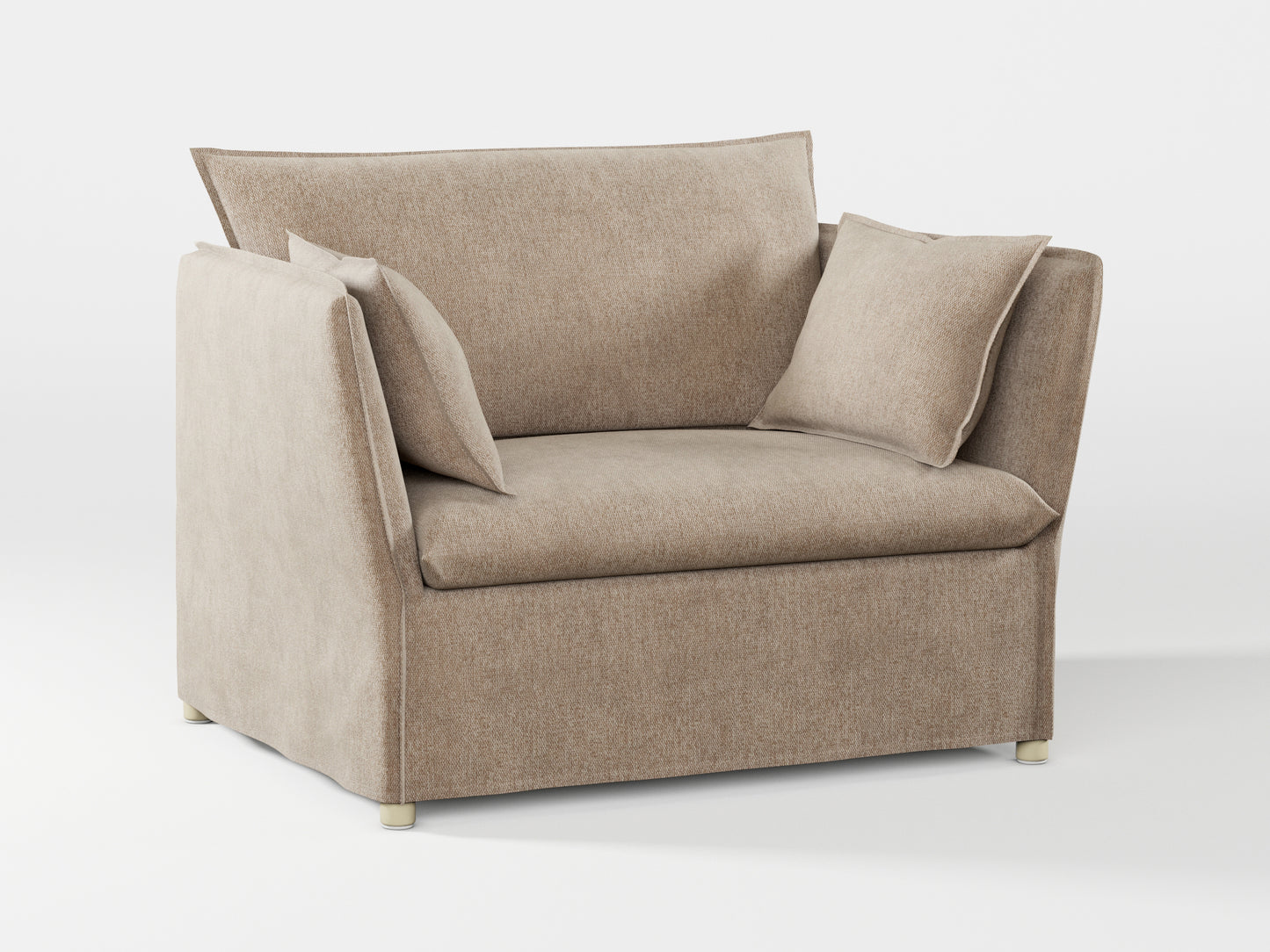 Ikea BACKSÄLEN 1,5-seat armchair cover made by Covereo in upholstery named MONTANA Gravel Beige