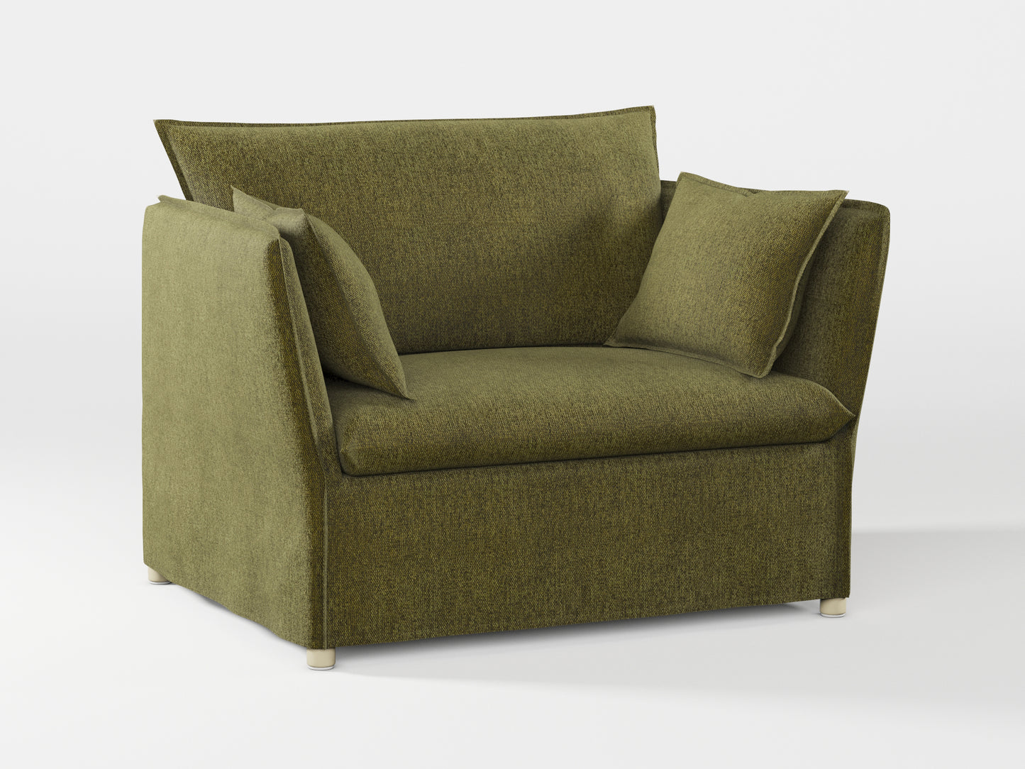 Ikea BACKSÄLEN 1,5-seat armchair cover made by Covereo in upholstery named MONTANA Khaki