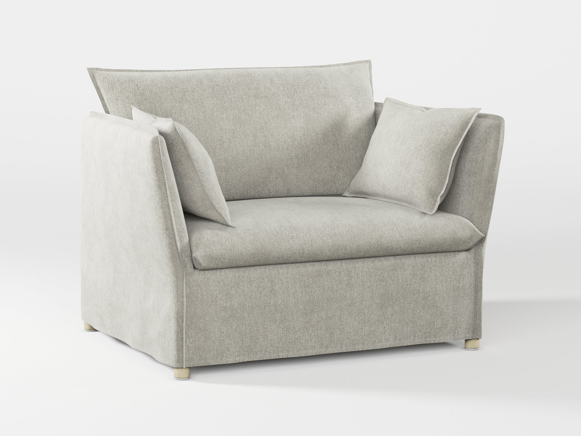 Ikea BACKSÄLEN 1,5-seat armchair cover made by Covereo in upholstery named MONTANA Light Grey