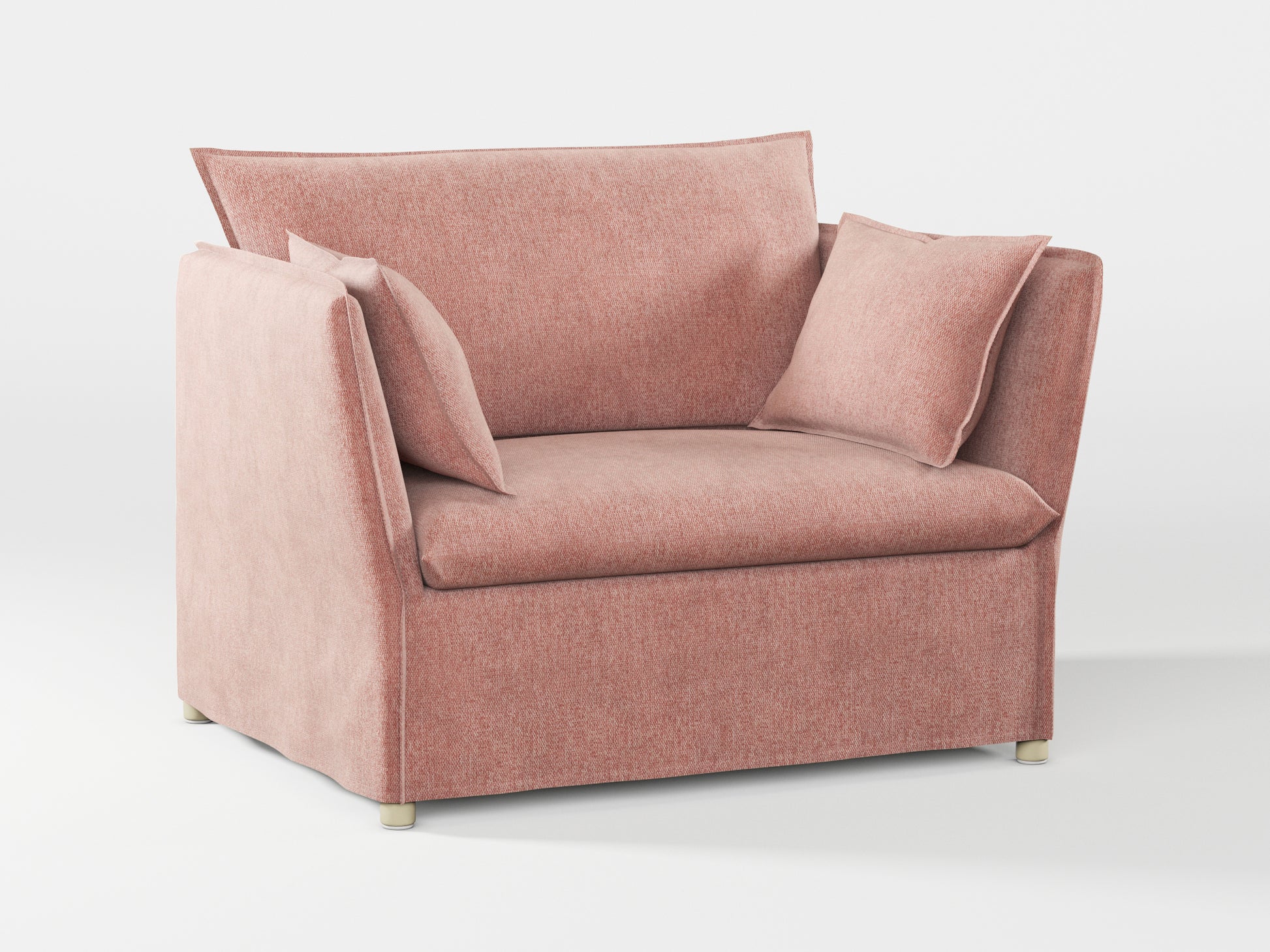 Ikea BACKSÄLEN 1,5-seat armchair cover made by Covereo in upholstery named MONTANA Pink Stone