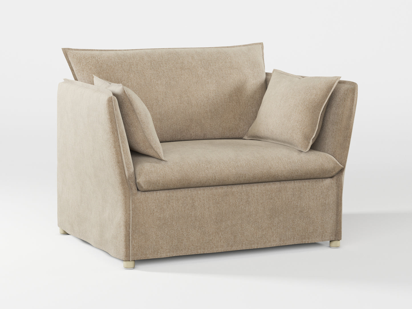 Ikea BACKSÄLEN 1,5-seat armchair cover made by Covereo in upholstery named MONTANA Soft Beige