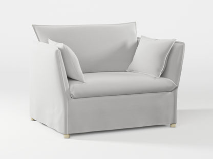 Ikea BACKSÄLEN 1,5-seat armchair cover made by Covereo in upholstery named PECADLY Air Grey