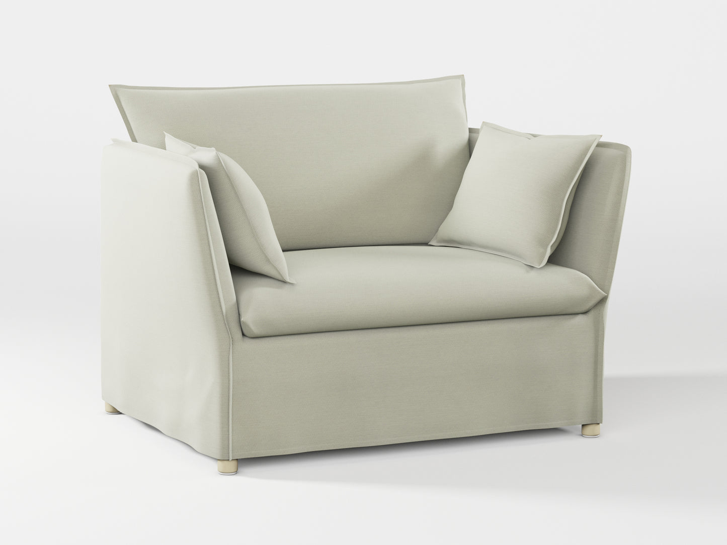 Ikea BACKSÄLEN 1,5-seat armchair cover made by Covereo in upholstery named PECADLY Dusty Beige