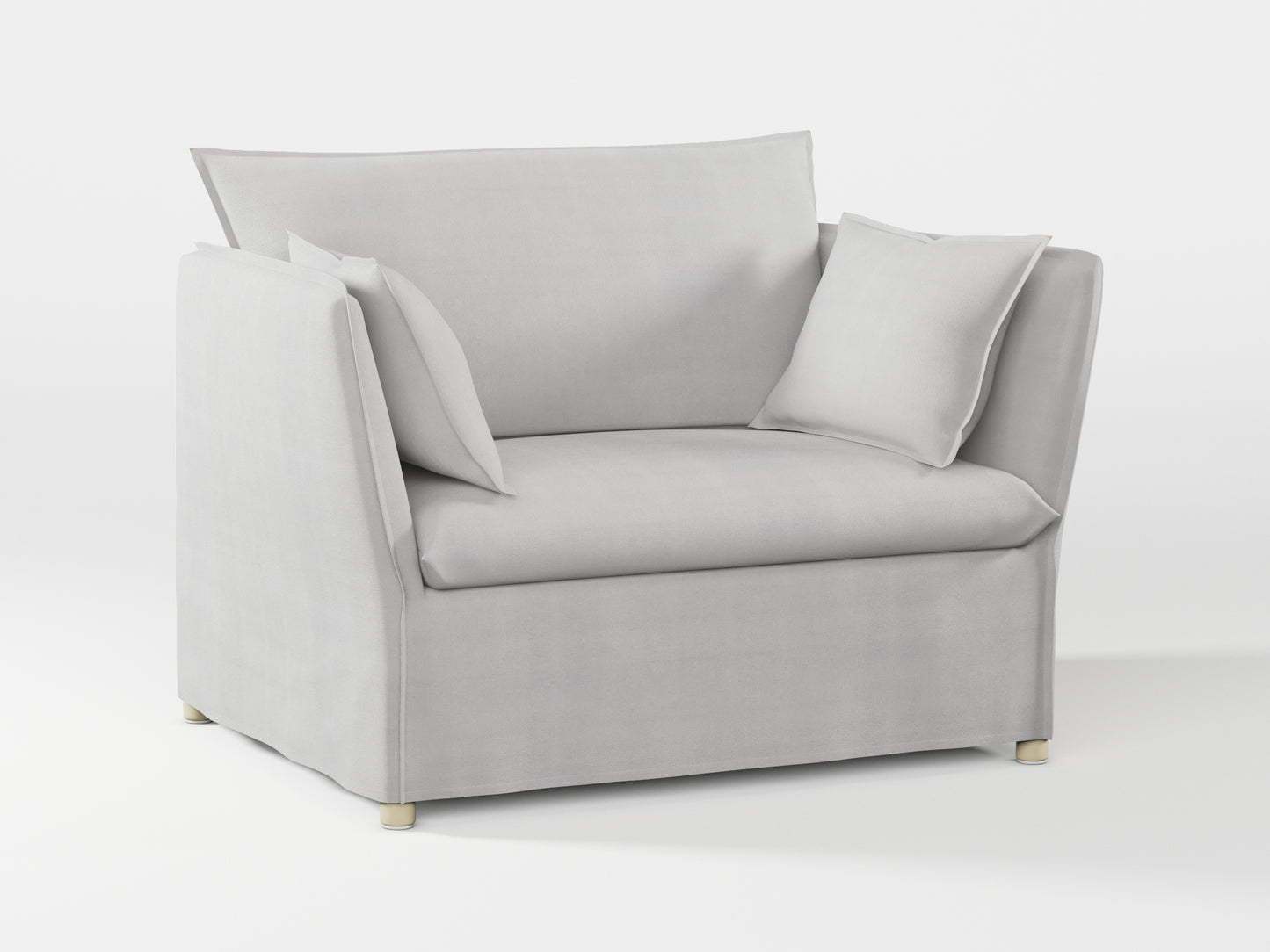 Ikea BACKSÄLEN 1,5-seat armchair cover made by Covereo in upholstery named TUNSO Grey One