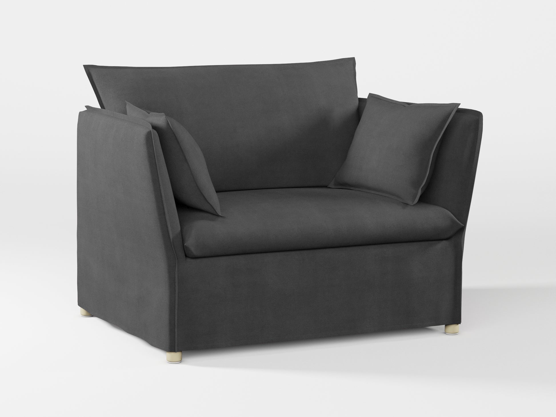 Ikea BACKSÄLEN 1,5-seat armchair cover made by Covereo in upholstery named TUNSO Grey Three