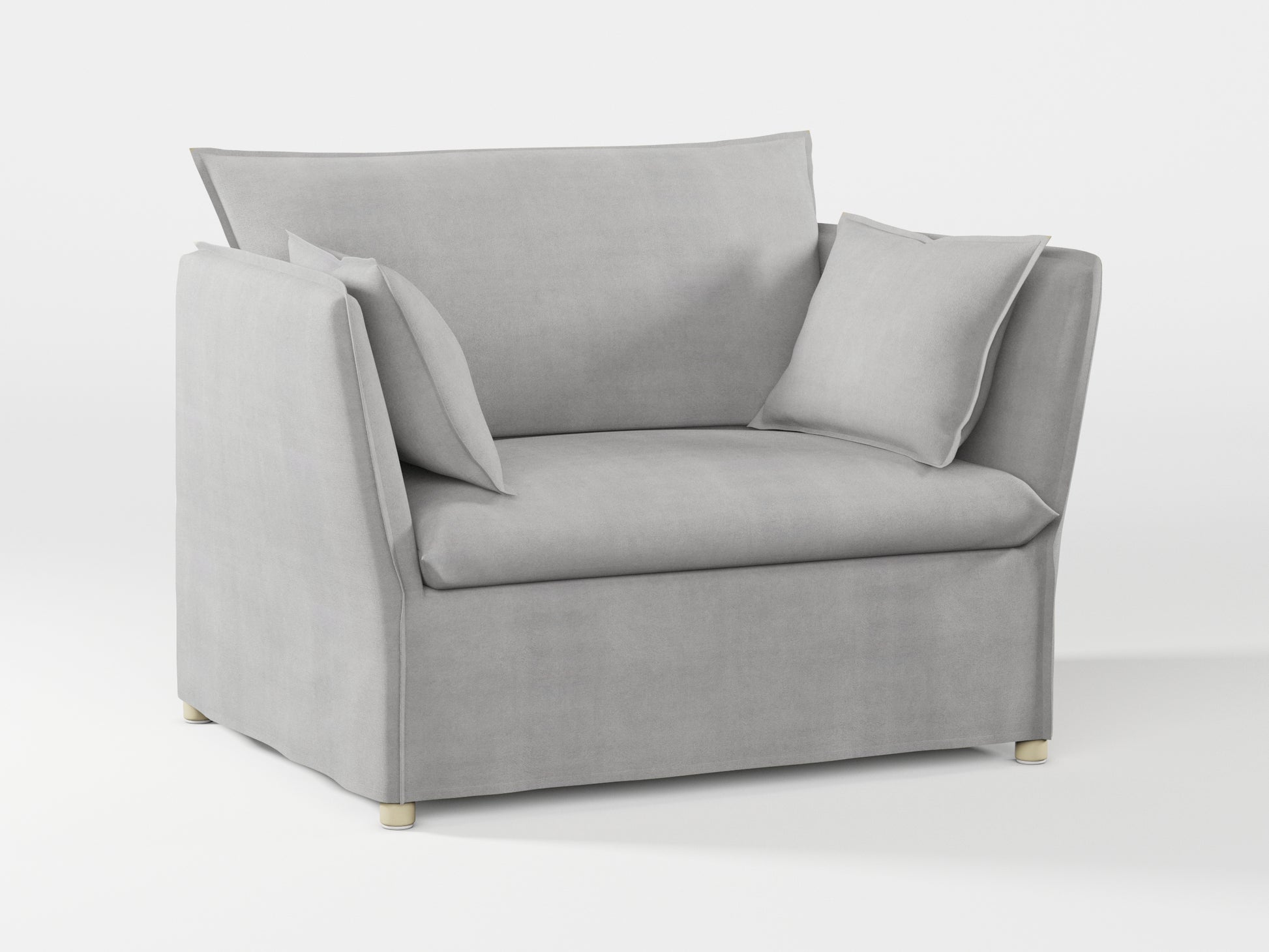 Ikea BACKSÄLEN 1,5-seat armchair cover made by Covereo in upholstery named TUNSO Grey Two