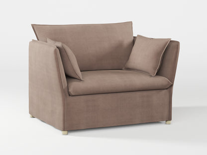 Ikea BACKSÄLEN 1,5-seat armchair cover made by Covereo in upholstery named TUNSO Nude Five