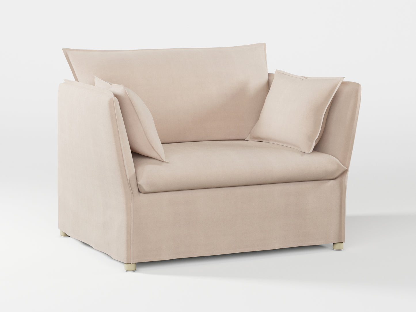 Ikea BACKSÄLEN 1,5-seat armchair cover made by Covereo in upholstery named TUNSO Nude Four