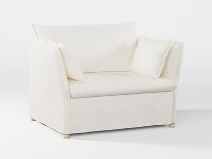 Ikea BACKSÄLEN 1,5-seat armchair cover made by Covereo in upholstery named TUNSO Nude One