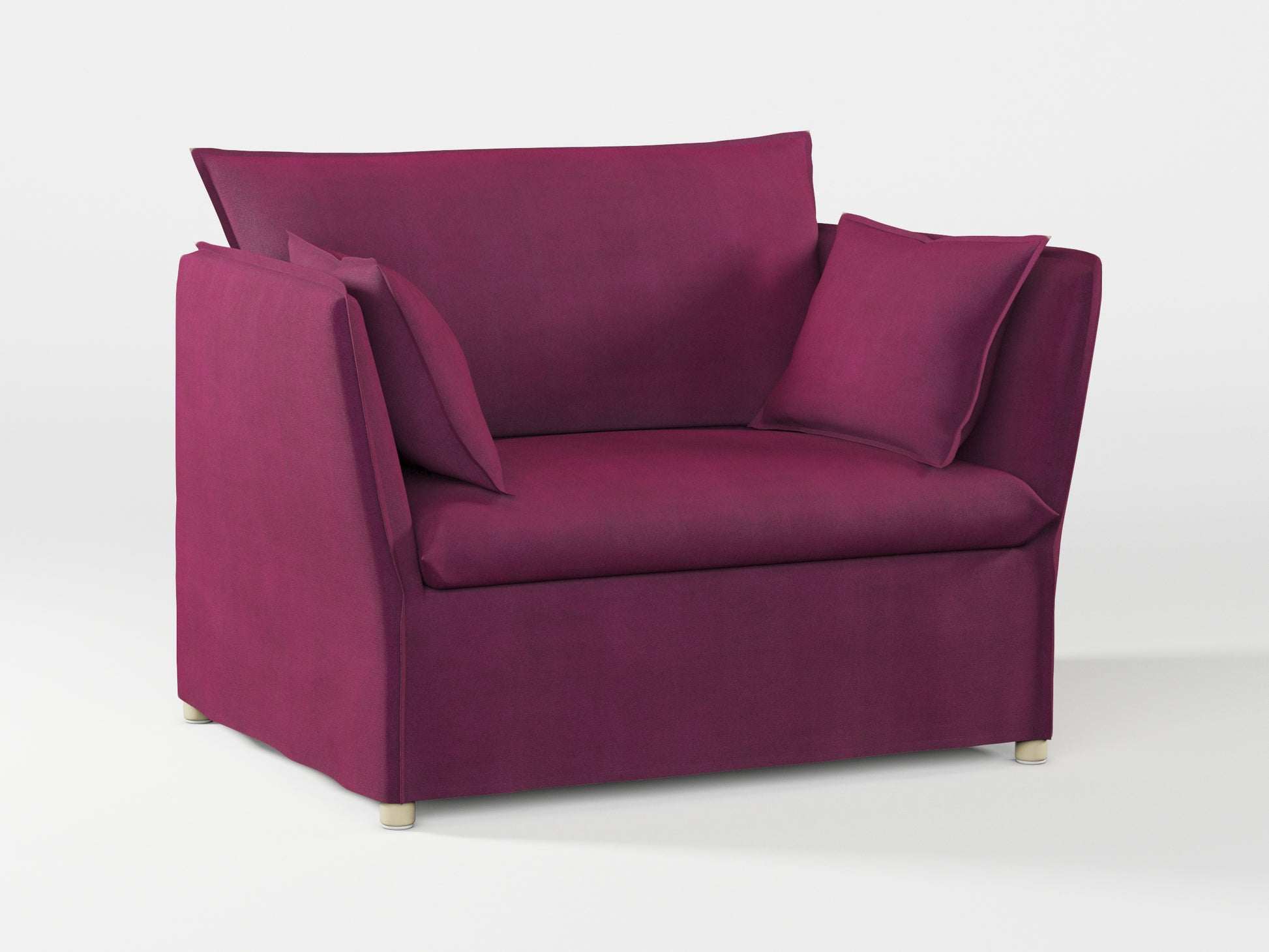 Ikea BACKSÄLEN 1,5-seat armchair cover made by Covereo in upholstery named TUNSO Violet Pansy