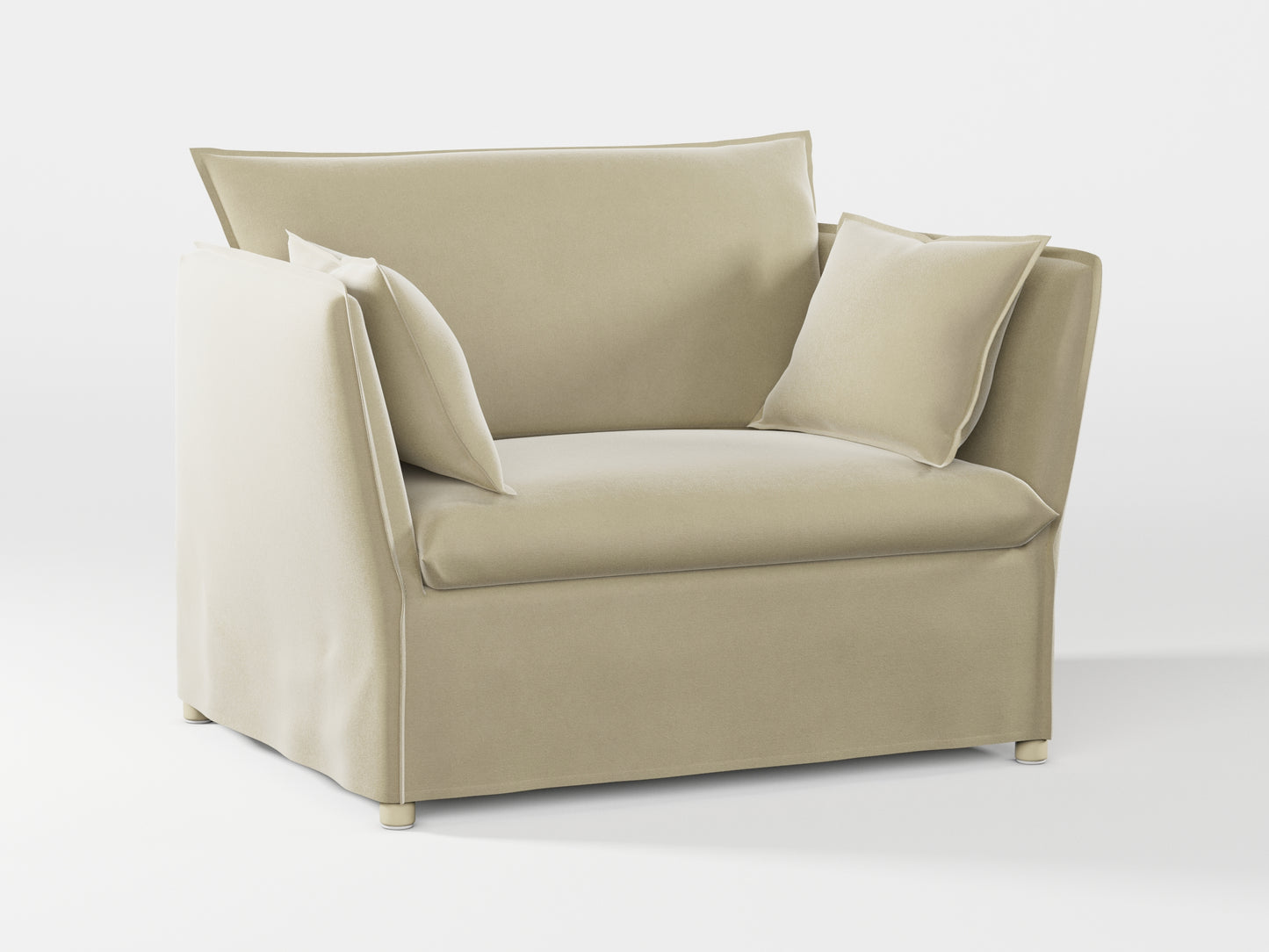 Ikea BACKSÄLEN 1,5-seat armchair cover made by Covereo in upholstery named VELVET Ashen Beige