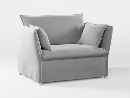 Ikea BACKSÄLEN 1,5-seat armchair cover made by Covereo in upholstery named VELVET Cool Grey