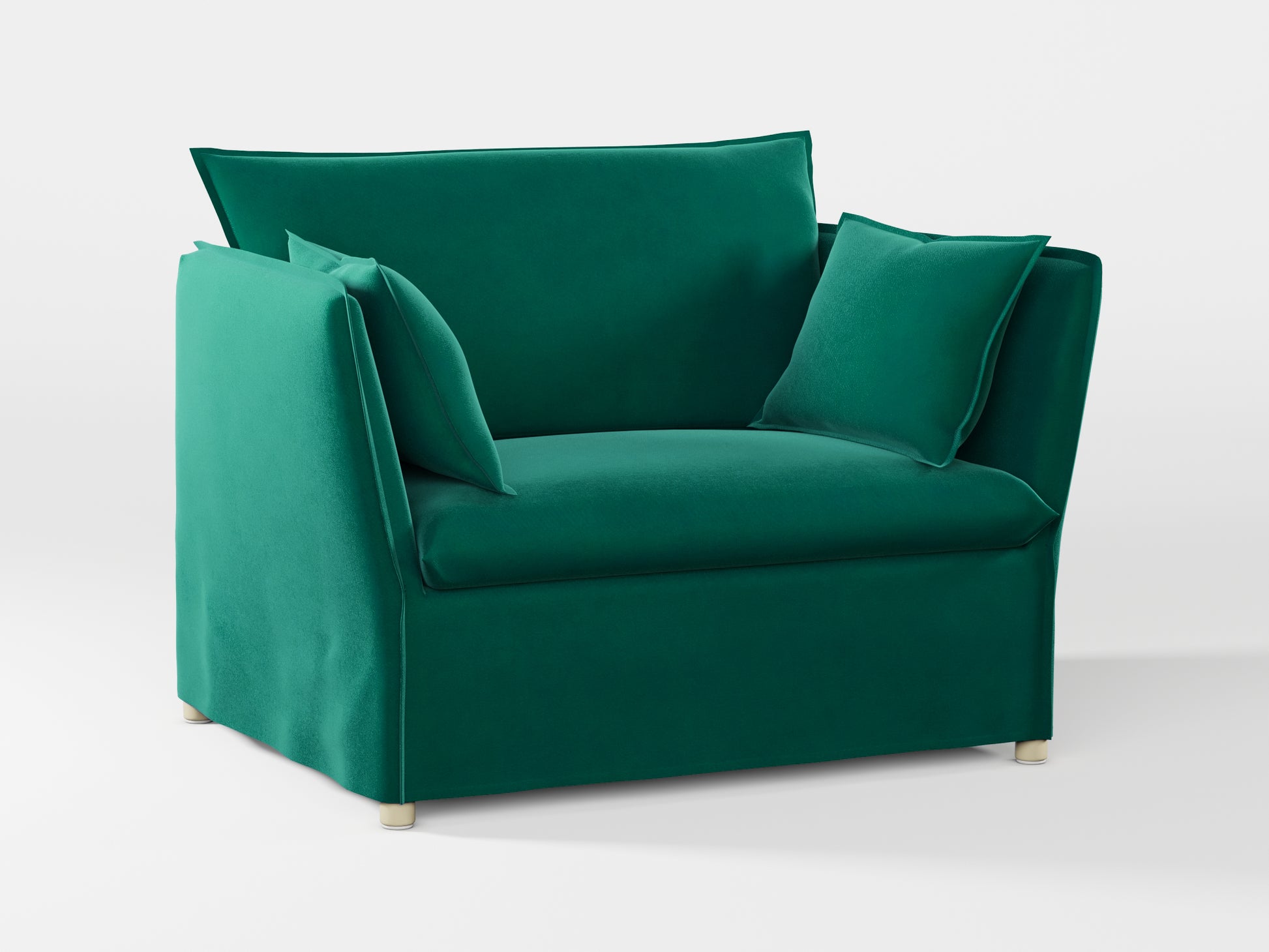 Ikea BACKSÄLEN 1,5-seat armchair cover made by Covereo in upholstery named VELVET Dark Teal