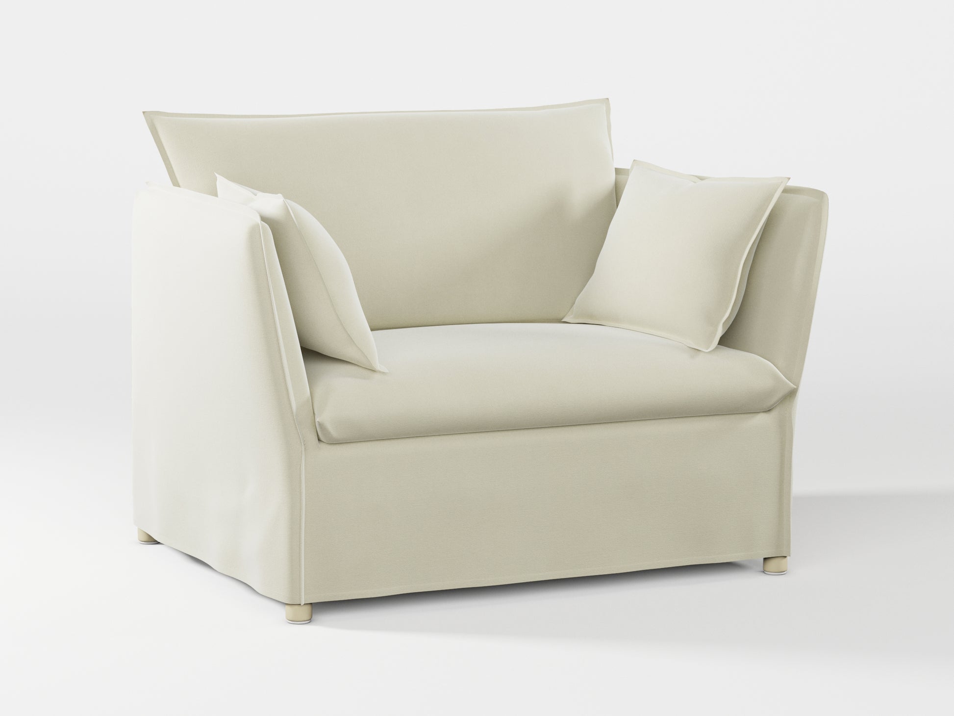 Ikea BACKSÄLEN 1,5-seat armchair cover made by Covereo in upholstery named VELVET Frosty Morning