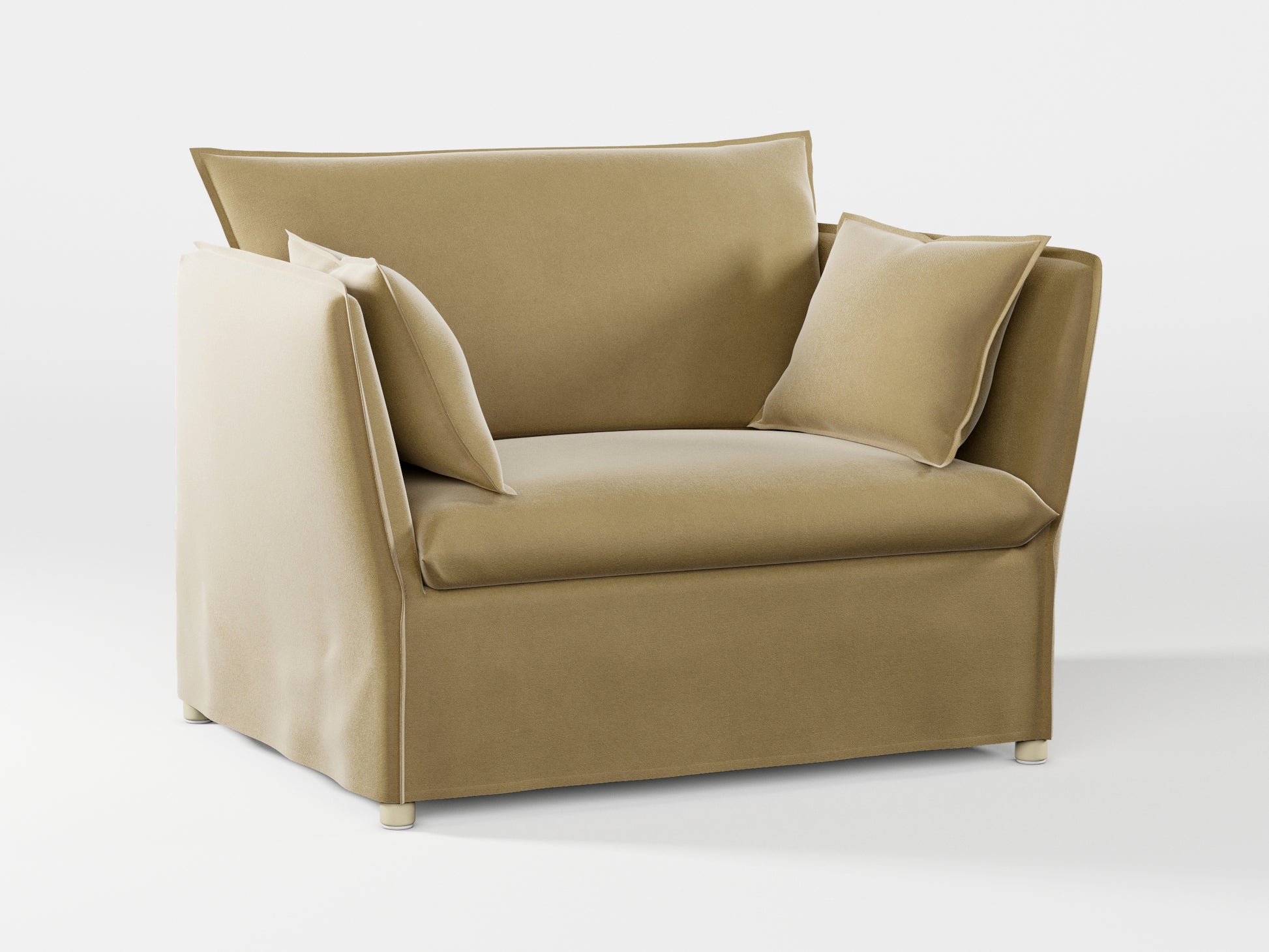 Ikea BACKSÄLEN 1,5-seat armchair cover made by Covereo in upholstery named VELVET Golden Hour