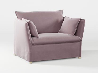 Ikea BACKSÄLEN 1,5-seat armchair cover made by Covereo in upholstery named VELVET Peaceful Lily