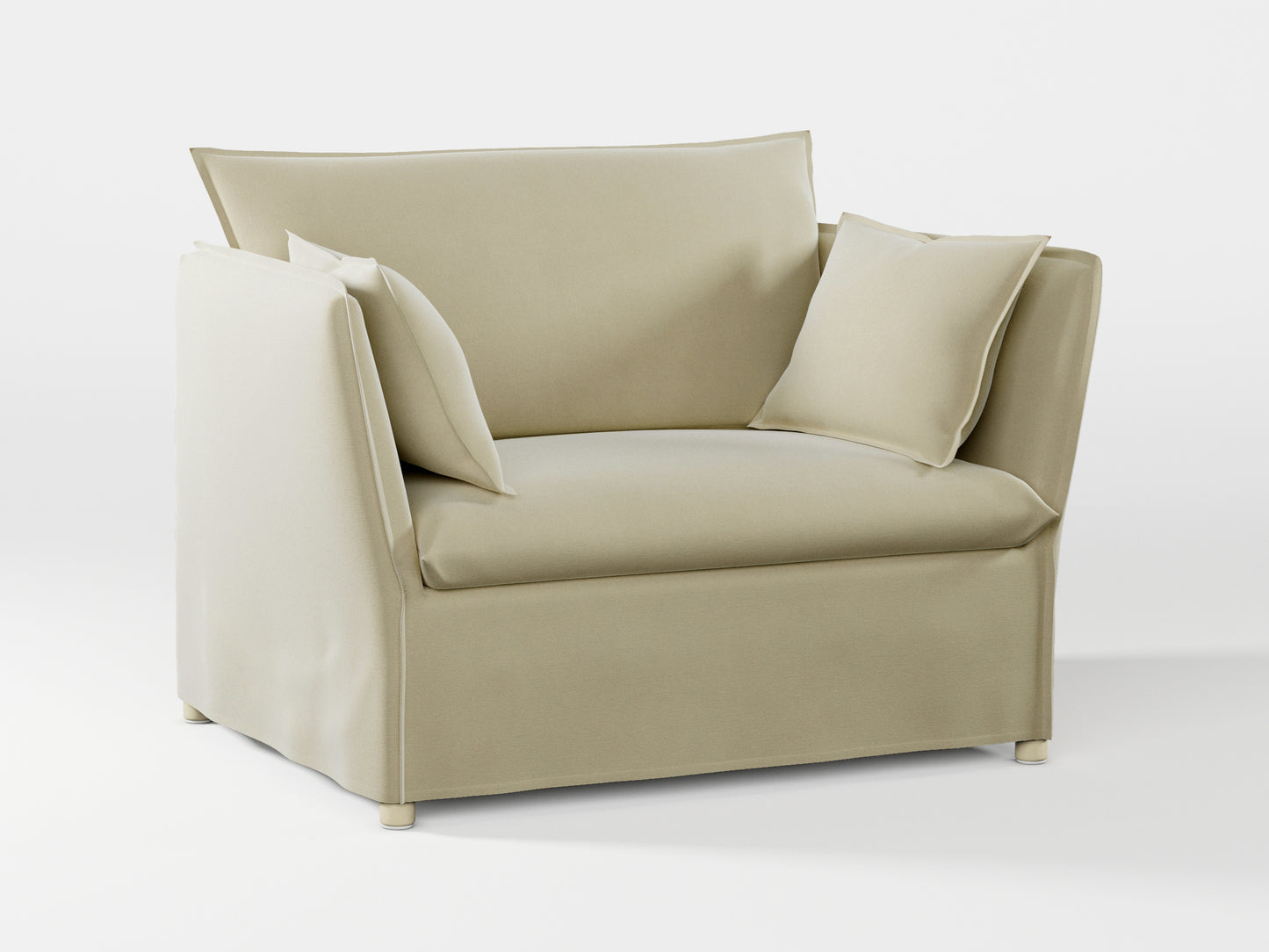 Ikea BACKSÄLEN 1,5-seat armchair cover made by Covereo in upholstery named VELVET Pearl Cream