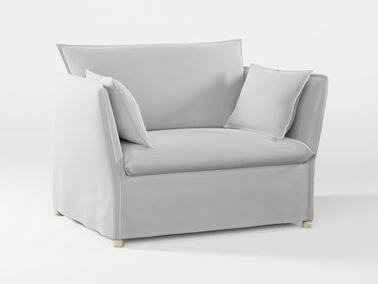 Ikea BACKSÄLEN 1,5-seat armchair cover made by Covereo in upholstery named VELVET Queen of Ice