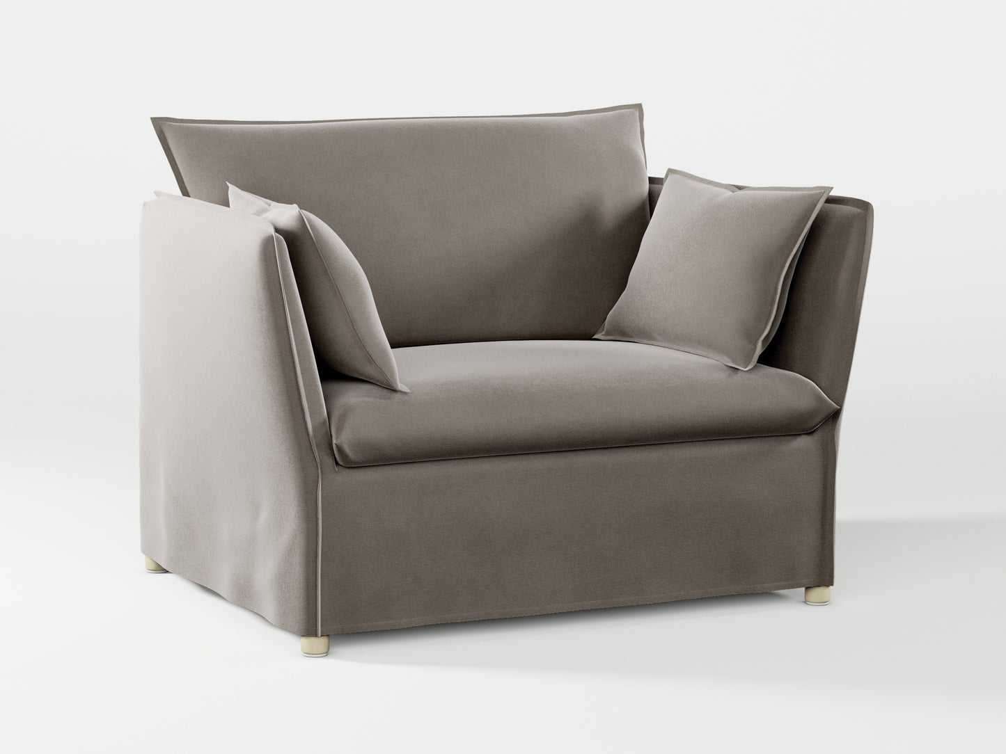 Ikea BACKSÄLEN 1,5-seat armchair cover made by Covereo in upholstery named VELVET Warm Grey