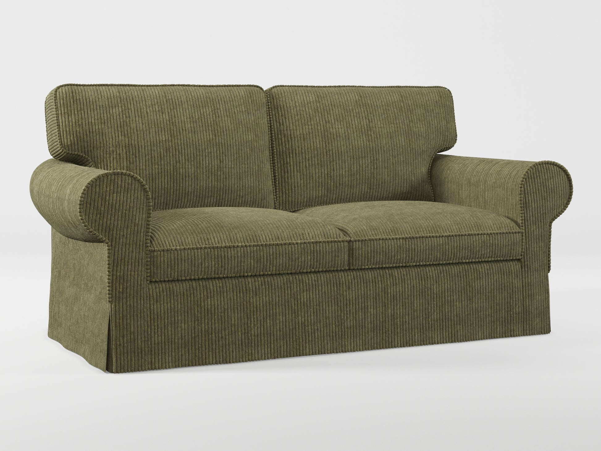 Ikea EKTORP 2-seat sofa cover made by Covereo in upholstery named COSY Deep Forest